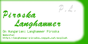 piroska langhammer business card